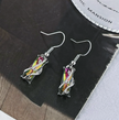 Iridescent Artistic Glass Dangle Earrings – Vibrant Statement Jewelry