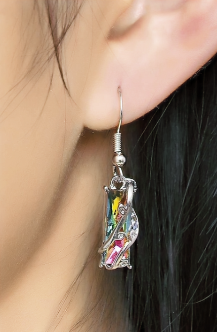 Stunning Colorful Zirconia Dangle Earrings