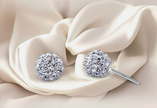 White Sparkle Crystal Ball Stud Earrings – Elegant Minimalist Jewelry