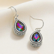 Vintage Iridescent Teardrop Dangle Earrings – Elegant Drop Jewelry