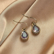 Vintage Iridescent Teardrop Dangle Earrings – Elegant Drop Jewelry