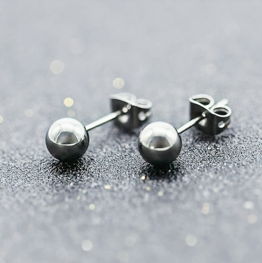 Stainless Steel Ball Earrings
