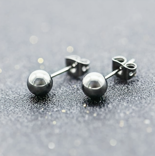 Classic 5 mm Ball Stud Earrings – Hypoallergenic Steel