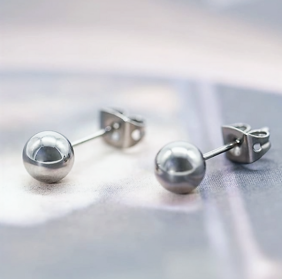 Stainless Steel Ball Earrings