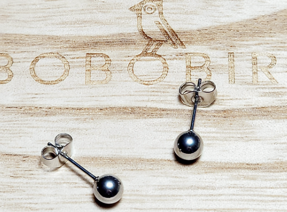 Stainless Steel Ball Earrings