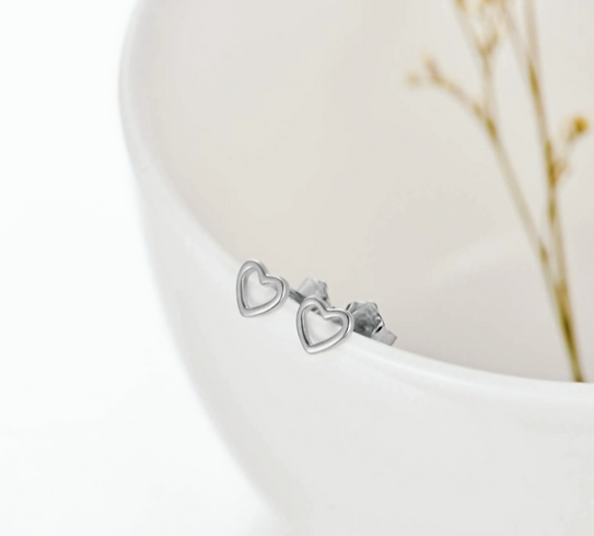 "Heart" Stainless Steel Stud Earrings