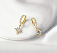 Sparkling Moon & Star Charm Hoops – Elegant Celestial Jewelry