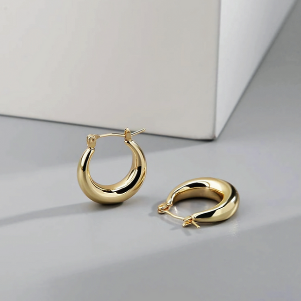 Classic Small Gold Hoops – Everyday Stainless Steel Earrings