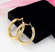 Timeless 4 cm Gold-Tone Hoops – Durable Stainless Steel Earrings