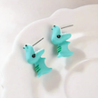 Adorable Turquoise Dragon/Dino Studs – Fun Resin Earrings