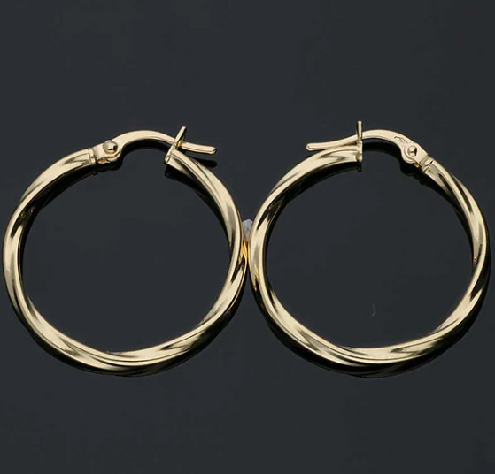 Classic Gold-Tone Hoop Earrings – 1.5 mm Minimalist Everyday Jewelry