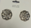 Textured Gold-Tone Crystal Earrings – Vintage-Inspired Accessory