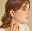 Delicate Enamel Flower Stud Earrings – Minimalist Floral Jewelry
