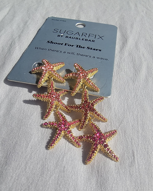 Baublebar 'Shoot For The Stars' Drop Coral Pink Earrings