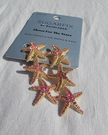 Vibrant Starfish Dangle Earrings – Fun Coral Pink Summer Jewelry