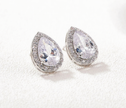 Sparkling Teardrop Wedding Studs – Sophisticated Silver-Tone Earrings