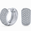 Bridal Micro Pave CZ Huggie Hoop Earrings – 7mm Sparkling Jewelry