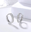 Rhinestone Huggie Hoop Earrings – 1.5 mm Sparkling Minimalist Jewelry