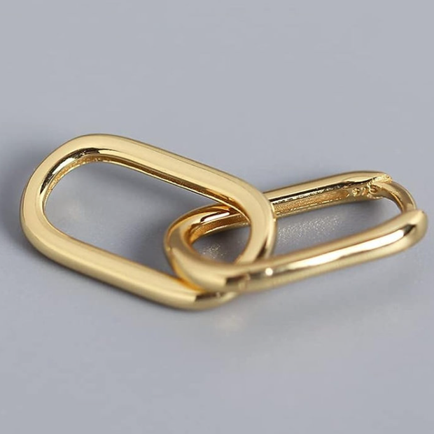 Chunky Chain Link Hoop Earrings – Bold Modern Gold-Tone Jewelry