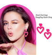 Playful Pink Heart Acrylic Drop Earrings – Statement Fashion Jewelry