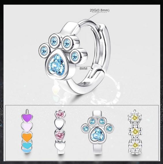4 Pairs Huggie Hoop Earrings Stainless Steel