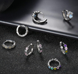 4-Pair Huggie Hoop Earring Set – Colorful Heart & Paw Stainless Steel Jewelry
