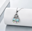 Abalone Shell Pendant Necklace 925 Sterling Silver 18Inch