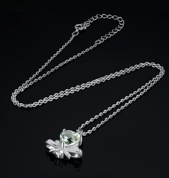 14k White Gold Plated 925 Sterling Silver Necklaces