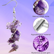 Amethyst Raw Crystal Drop Earrings Hypoallergenic Stainless Steel Jewelry