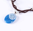 Ocean Inspired Blue Pendant Necklace with Imitation Pearls and Rope Chain