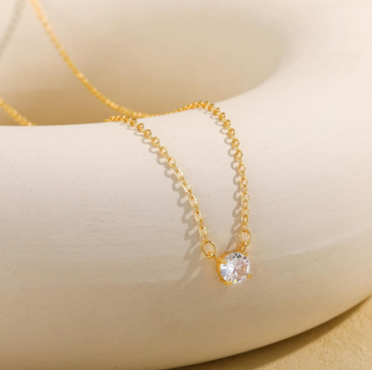 14K GP Zirconia Pendant Necklace