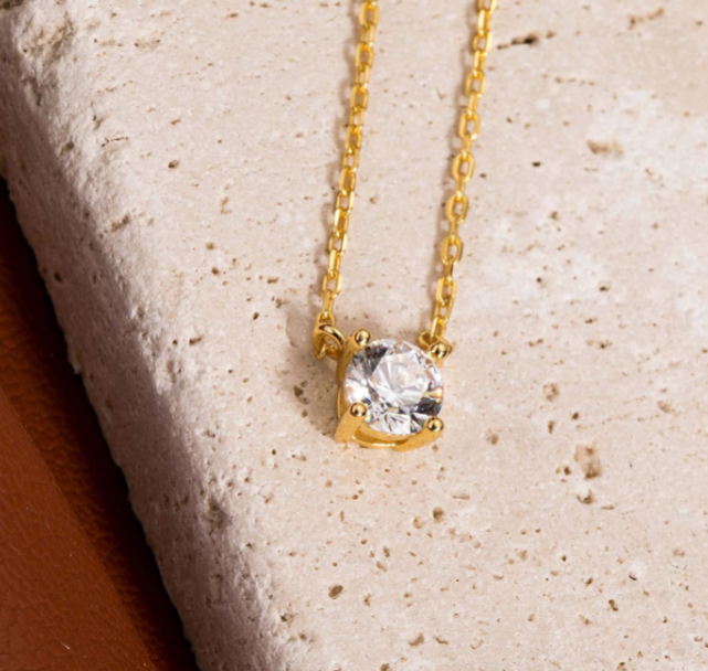 14K GP Zirconia Pendant Necklace