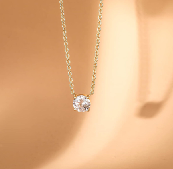 14K GP Zirconia Pendant Necklace