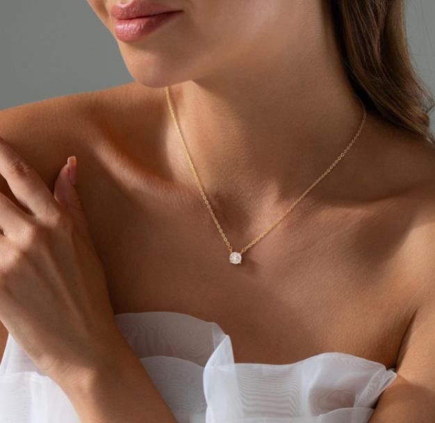 14K GP Zirconia Pendant Necklace