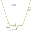 Classic EKG Cardiogram Heartbeat Necklace Gold Plated Silver 18 Inch