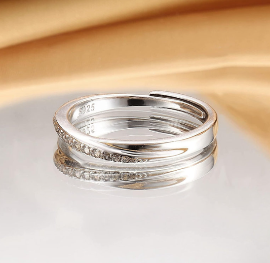 Crossover Sterling Silver Ring