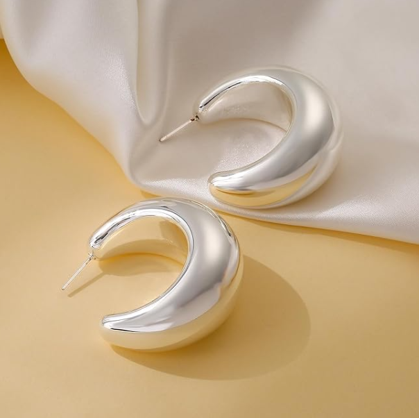 Modern Oversized Chunky Gold Hoop Earrings for Women