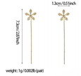Elegant Zircon Floral Star Tassel Dangle Earrings