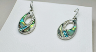 Ocean Wave Mosaic Teardrop Dangle Earrings