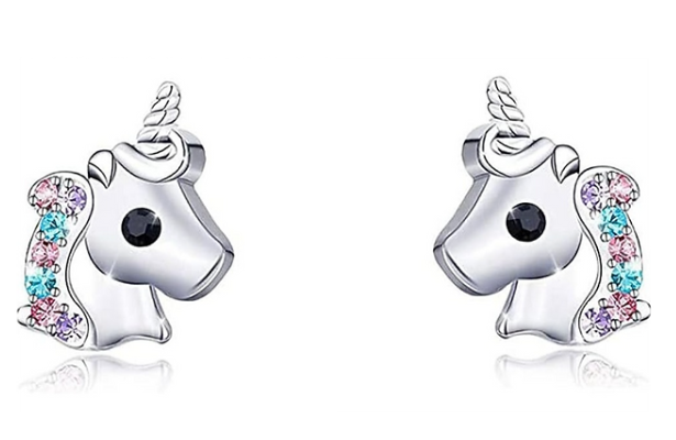 Cute Multicolor Unicorn Studs (1.5cm) – Kids Stainless Steel Jewelry