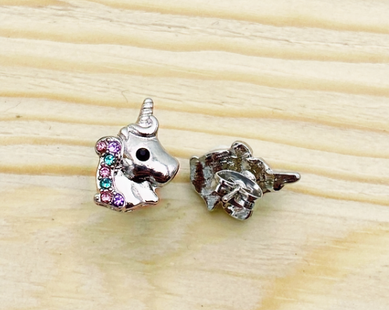 Cute Multicolor Unicorn Studs (1.5cm) – Kids Stainless Steel Jewelry