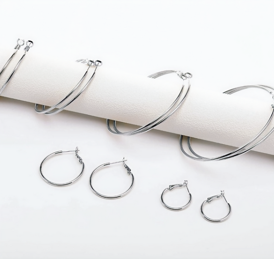 Stainless Steel Hoop Earrings 1.5 mm