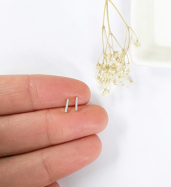 Geometric Bar Stud Earrings