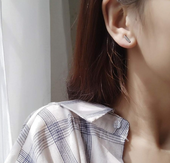 Geometric Bar Stud Earrings