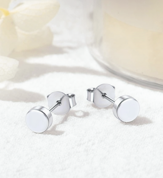 Round Stud Earrings