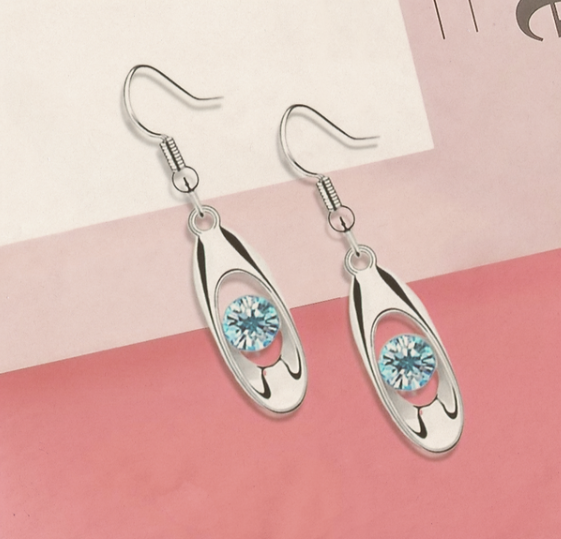 Fashion Crystal Drop Oval Dangle Earrings