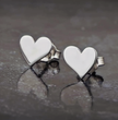 Minimalist 7mm Stainless Steel Heart Stud Earrings – Silver Tone