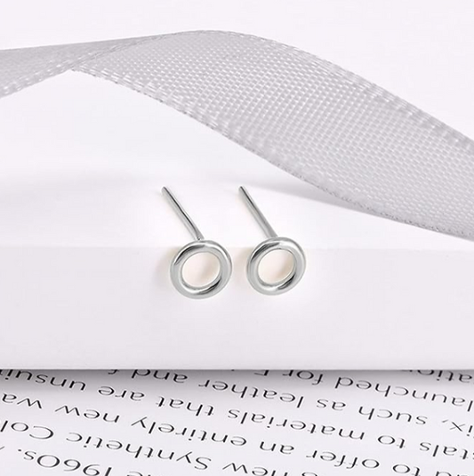 Open Circle Stud Earrings.