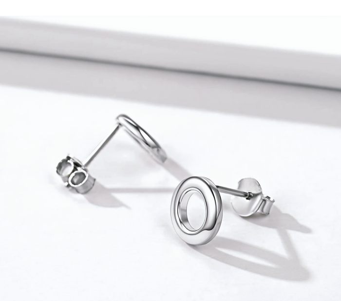 Open Circle Stud Earrings.