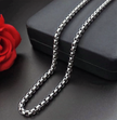 24 Inch Minimalist Square Link Box Chain – 2mm Silver Steel Jewelry